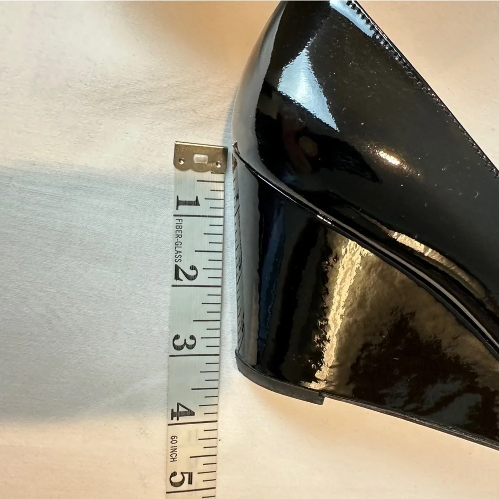 Stuart Weitzman Black Patent leather Wedges 8 - Picture 5 of 9
